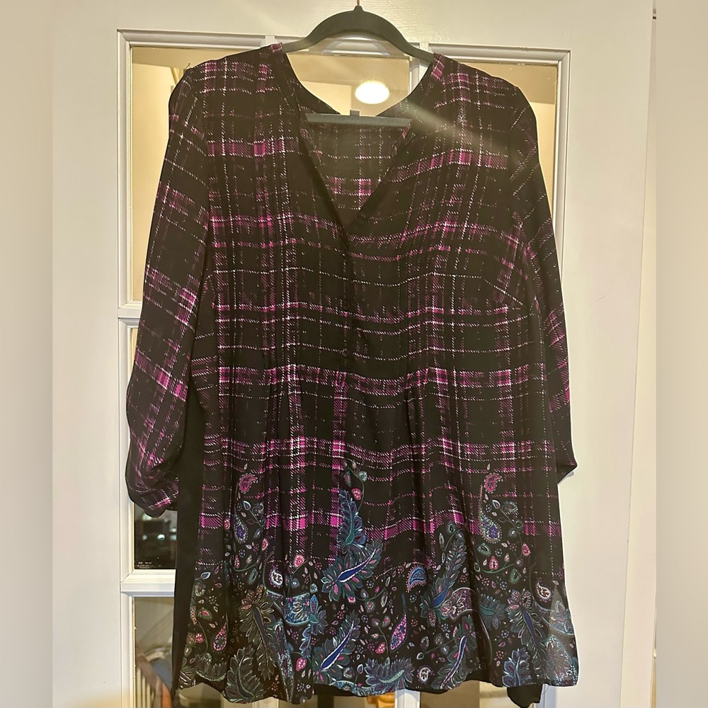 Daniel Rainn DR2 Mixed Media Tunic Top - Picture 4 of 9